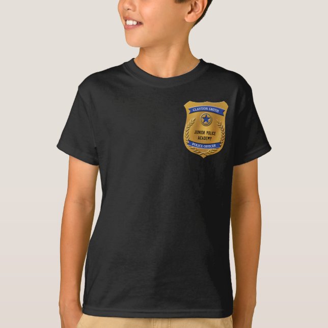 T-shirt Insigne d'officier de police junior personnalisé (Devant)