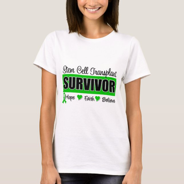 T-shirt Insigne du survivant de la transplantation de cell (Devant)
