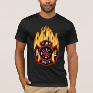 T-shirt Insigne flamboyant de corps de sapeurs-pompiers