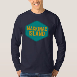 T-shirt Insigne rétro de l'île Mackinac Bold Michigan Tr
