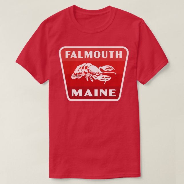 T-shirt Insigne rétro Falmouth Maine Rouge (Design devant)