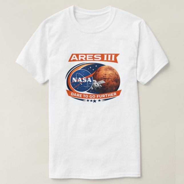 T-shirt Insigne spatial de la mission d'exploration de Mar (Design devant)