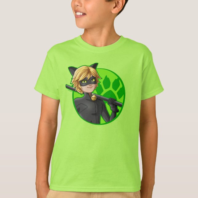 T-shirt Insigne vert Cat Noir (Devant)