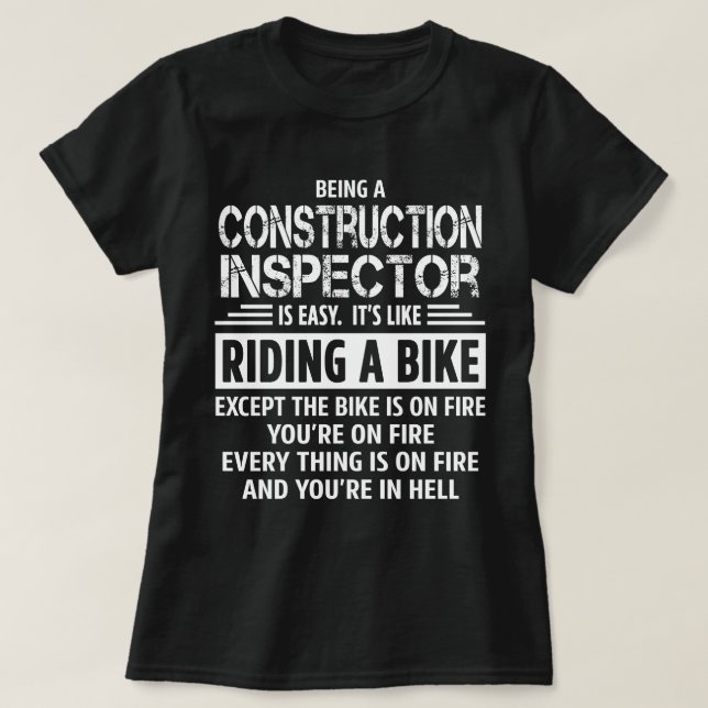 T-shirt Inspecteur de la construction (Design devant)