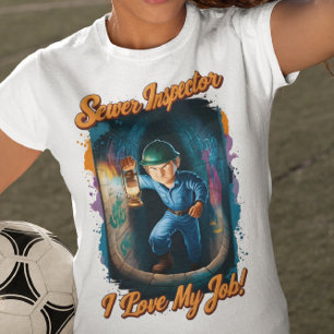 T-shirt Inspecteur d'égouts éclairant l'inconnu