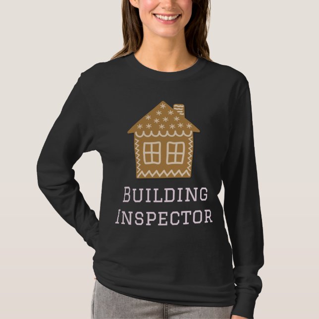 T-shirt Inspecteur du bâtiment Fun Gingerbread Maison Déco (Devant)
