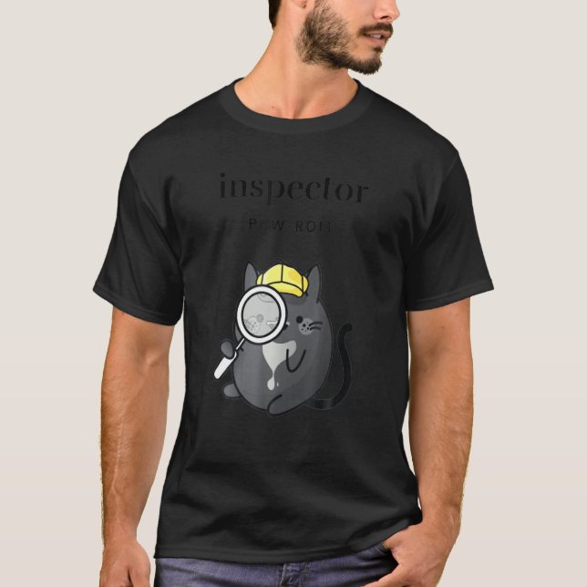 T-shirt Inspecteur Pawroit Femmes S Inspecteur Chat Avec M (Devant)