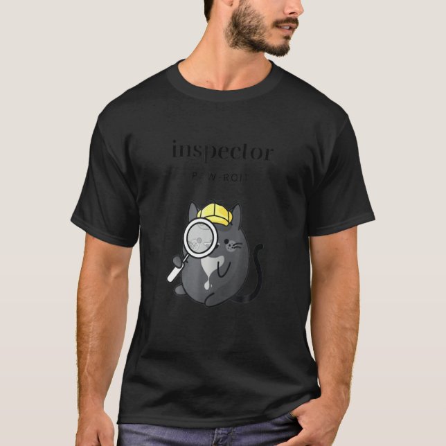 T-shirt Inspecteur Pawroit Femmes S Inspecteur Chat Avec M (Devant)