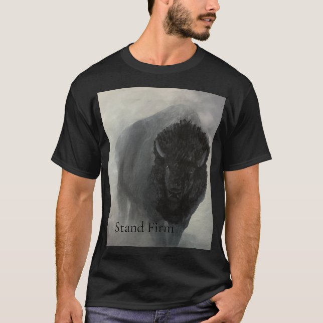 T-shirt inspirant «Bison inébranlable» (Devant)