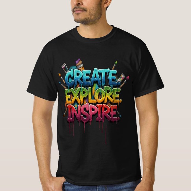 T-Shirt Inspirant Explorateur Créatif (Devant)