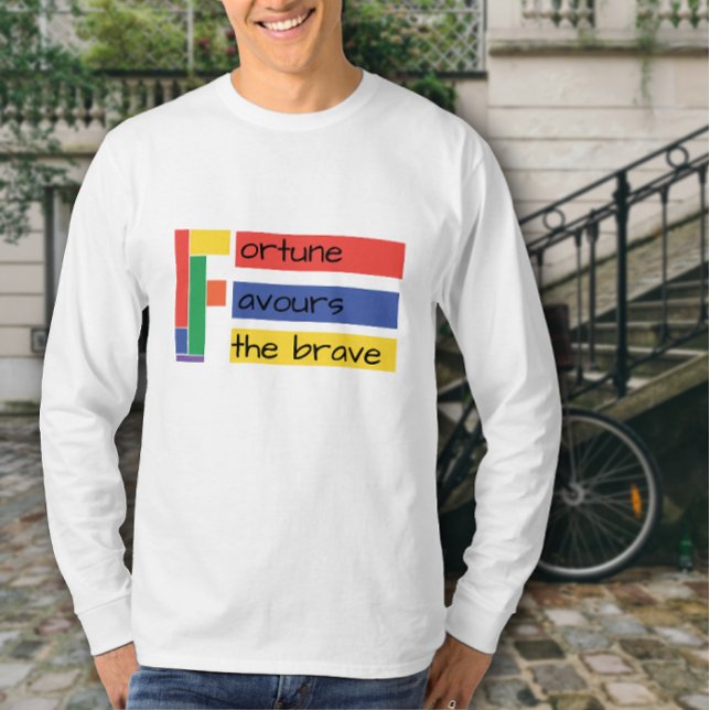 T-shirt Inspiration citation fortune favorise le brave bla (Créateur téléchargé)