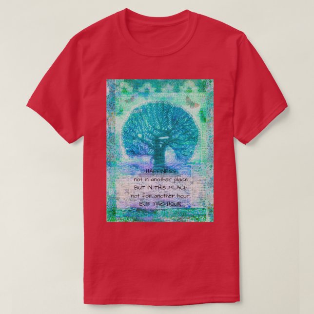 T-shirt Inspirational happiness quote Walt Whitman (Design devant)