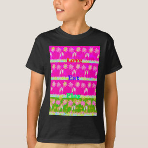 T-shirt Inspirational Love Manger Jouer Flower Design