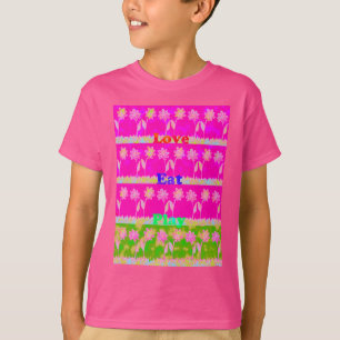 T-shirt Inspirational Love Manger Jouer Flower Design