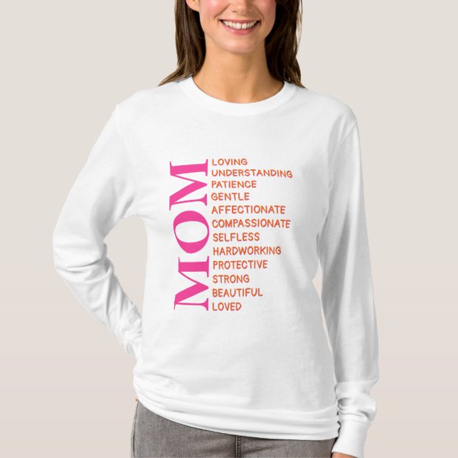 T-shirt Inspirational Mom Shirt – Editable Back Text (Devant)