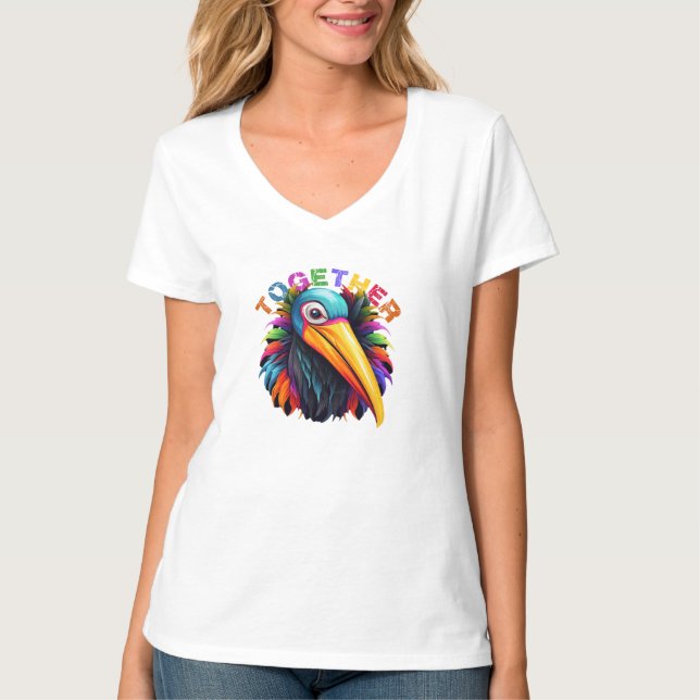 T-shirt Inspirational Rainbow Positive & Inclusive (Devant)