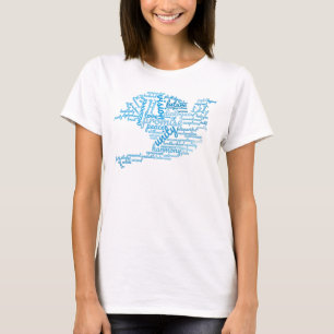 T-shirt Inspirationnel Elegant Dove of Peace Tag Cloud