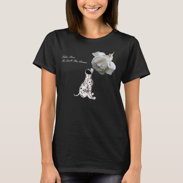 T-shirt inspiré de rose de chiot de roses d'odeur (Devant)