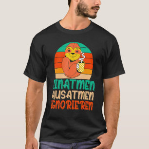T-shirt Inspire Expire Ignore paresseux avec tasse de café