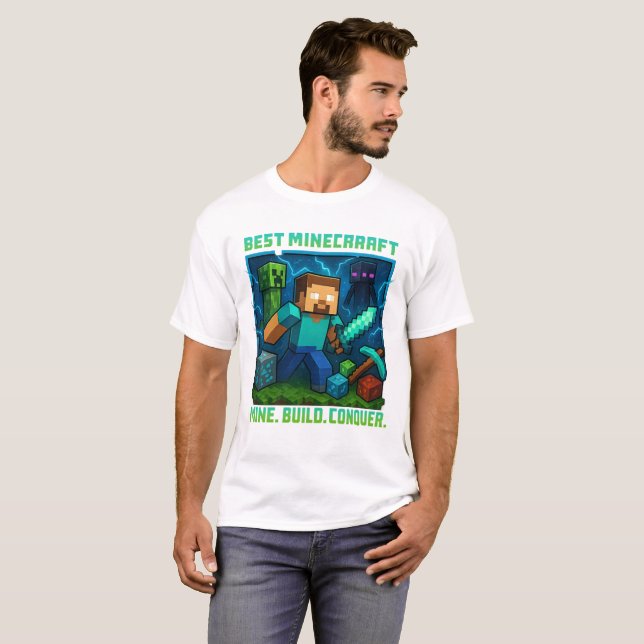 T-Shirt inspiré par Epic Minecraft - Gamer Tee (Devant entier)