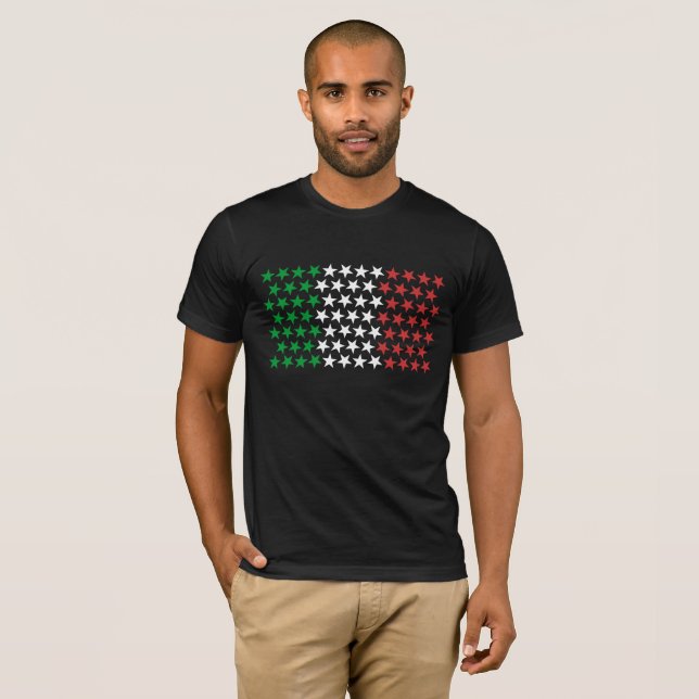 T-shirt Inspiré par le drapeau italien. Édition d'étoiles (Devant entier)