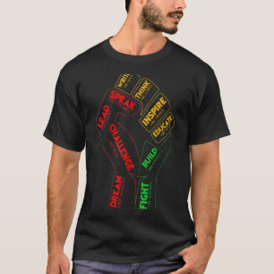 T-shirt Inspirer les leaders noirs Poing de puissance main