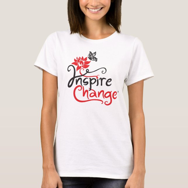 T-shirt Inspirez le bébé de dames de changement - la (Devant)