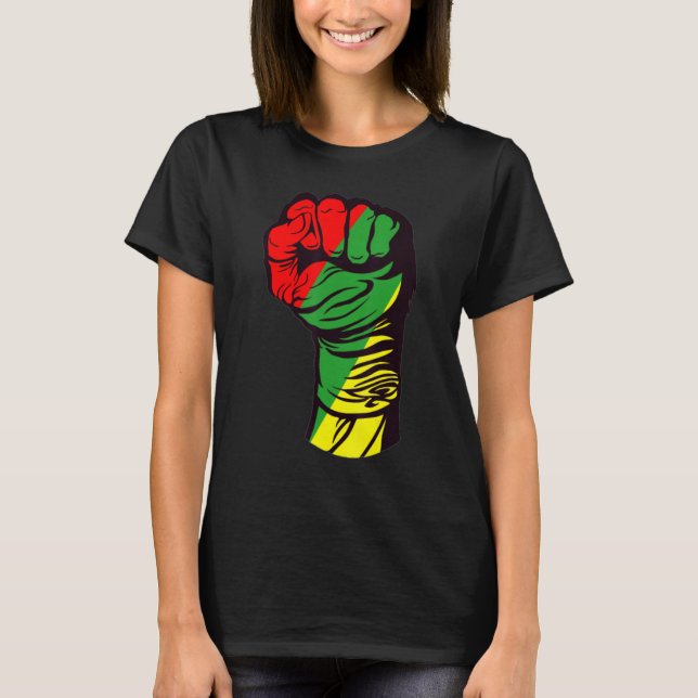 T-shirt Inspiring Black Leaders Power Fist Hand Black Hist (Devant)