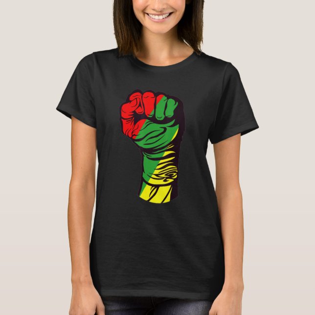 T-shirt Inspiring Black Leaders Power Fist Hand Black Hist (Devant)
