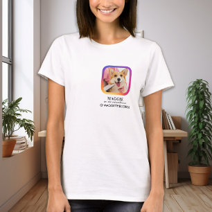 T-shirt Instagram Photo personnalisée Médias sociaux Pet I