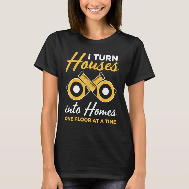 T-shirt Installateur De Planchers Pour Tapis D'Installateu (Devant)