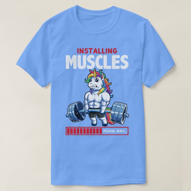 T-shirt Installation de Muscles Deadlfit Unicorn Gym (Design devant)