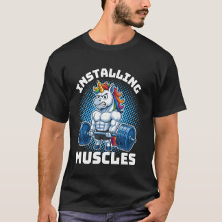 T-shirt Installation de Muscles Licorne Salle de sport d'h