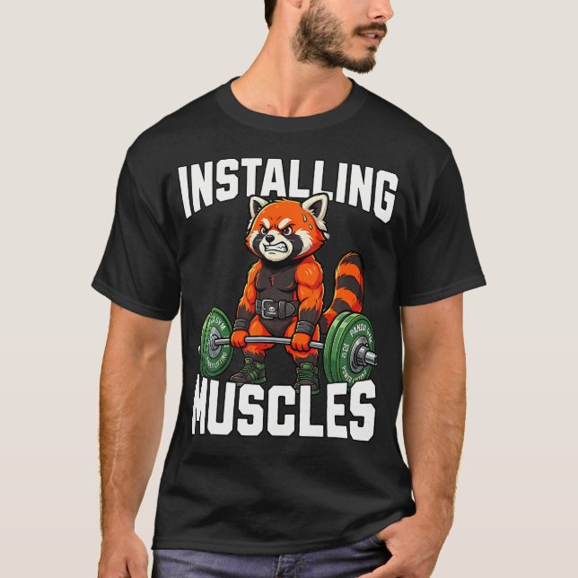 T-shirt Installation de Muscles Red Panda Salle de Muscula (Devant)