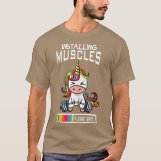 T-shirt Installation de Muscles Unicorn Bodybuilding Poids