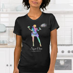 T-shirt Installation de nettoyage de domestique holographi<br><div class="desc">Maid Cleaning House Professional Cleaning Services Carte de visite holographie fausse feuille dame de ménage classe commerciale tenue de maison</div>