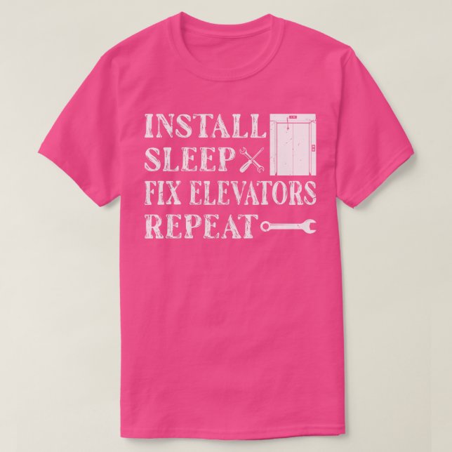 T-shirt Installation des ascenseurs Fixer les ascenseurs M (Design devant)