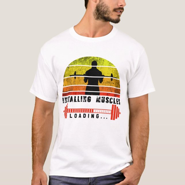 T-shirt installation des muscles veuillez patienter (Devant)