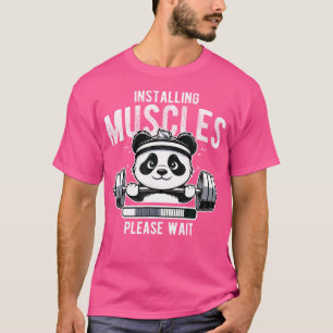 T-shirt Installation Muscle Building Fitness Panda Weight 