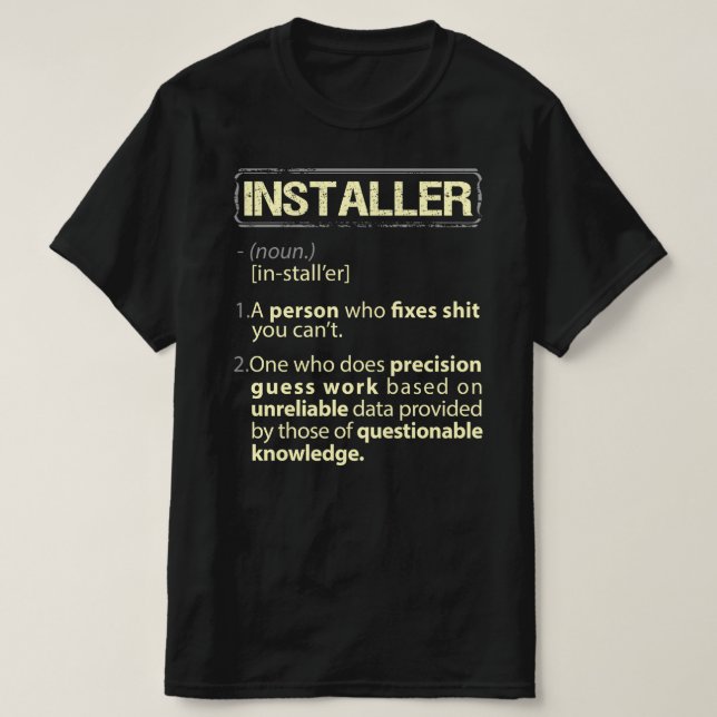 T-shirt Installer une définition américaine réelle (Design devant)