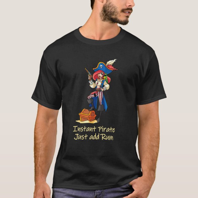 T-shirt Instant Pirate Just Add Rum - lady pirate (C) (Devant)