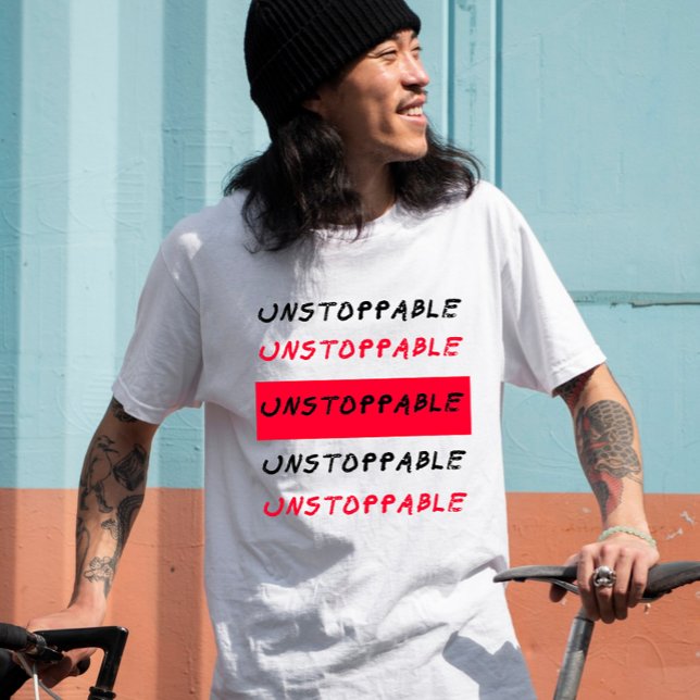 T-shirt Instoppable : Citation inspirante grunge rouge et  (Créateur téléchargé)