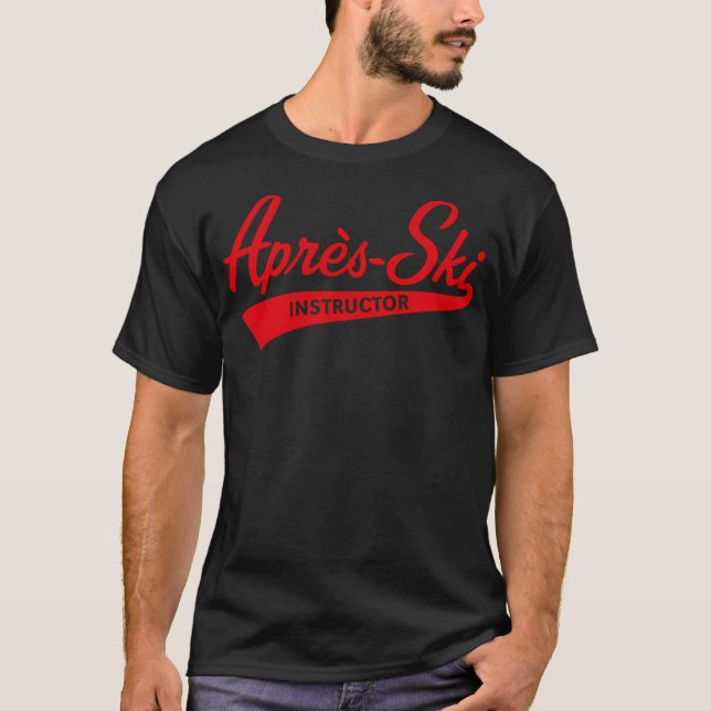 T-shirt Instructeur Aprs-Ski (Lettrage Apres Ski Red) (Devant)