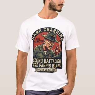 T-shirt Instructeur de forage Hard Charging USMC Parris I