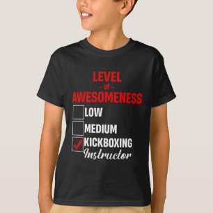 T-shirt Instructeur de kickboxing Niveau de Awesomeness mi