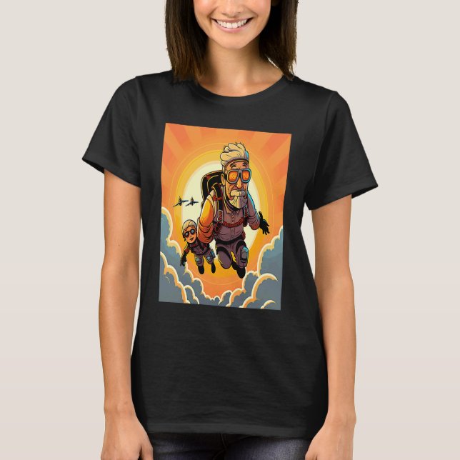 T-shirt Instructeur de parachutisme Coucher de soleil Para (Devant)