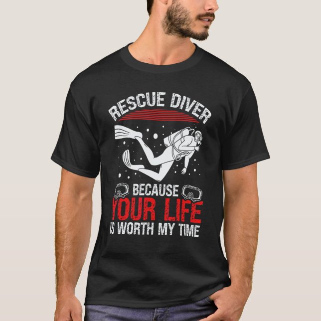 T-shirt Instructeur de plongée de secours humour plongeur  (Devant)