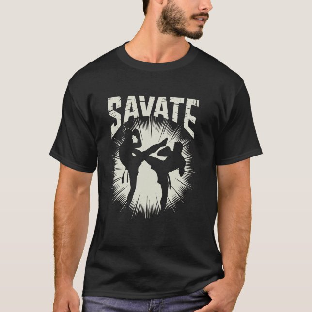 T-shirt Instructeur de Savate Arts Martiaux Français Boxe  (Devant)