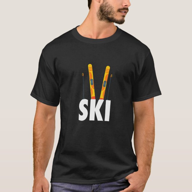 T-shirt Instructeur de ski d'hiver (Devant)
