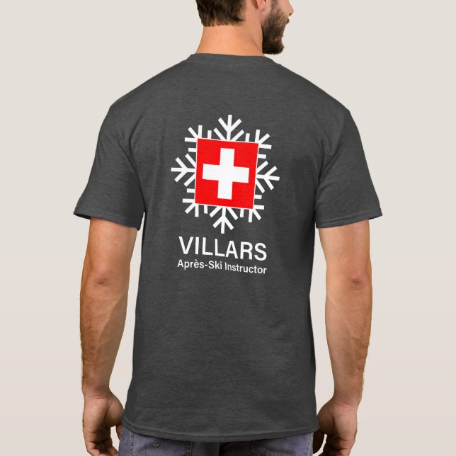 T-shirt Instructeur de Villars Apres-Ski Suisse (Dos)